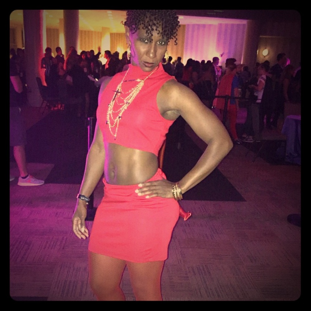 Red party dress